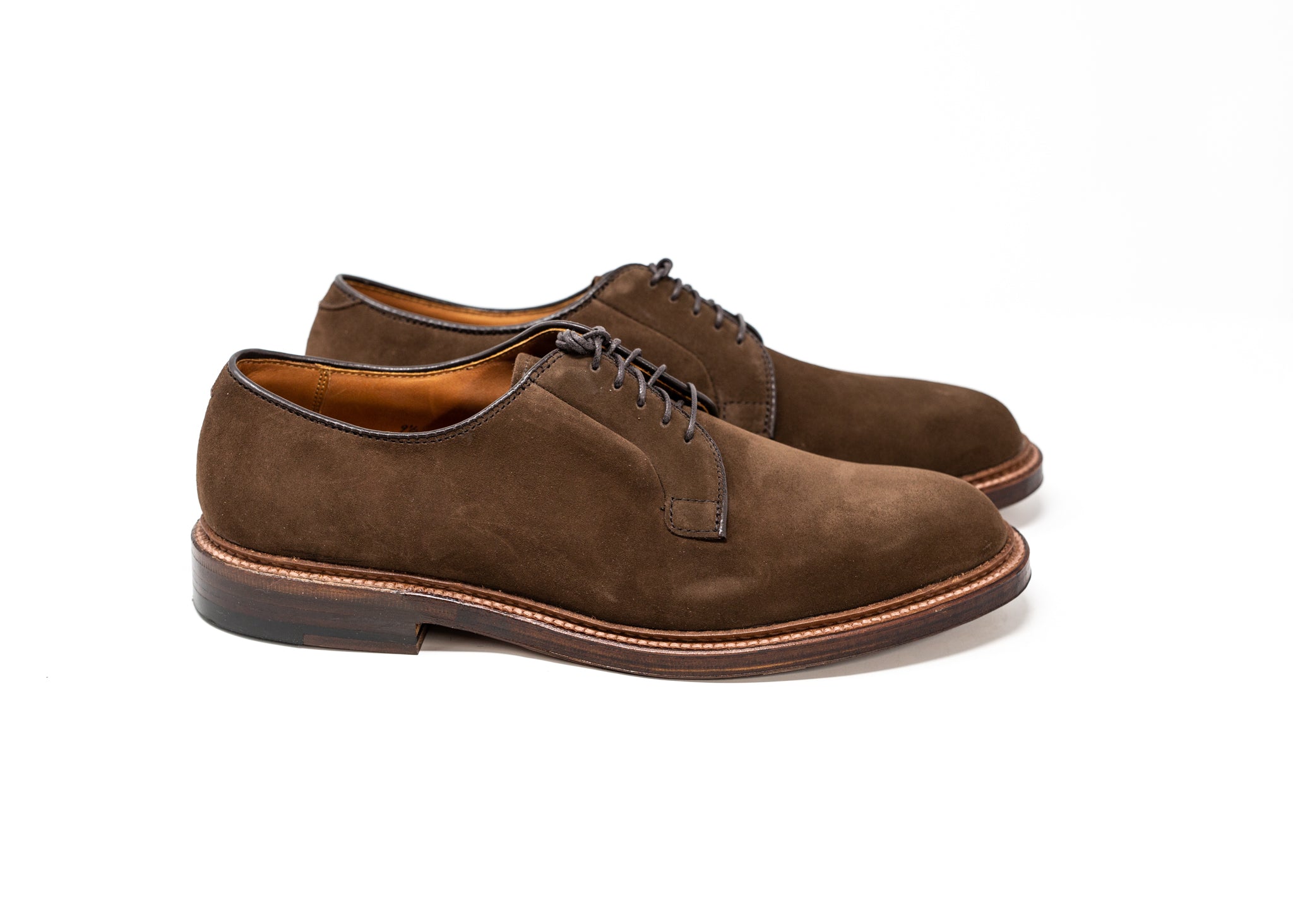 Alden plain deals toe blucher suede
